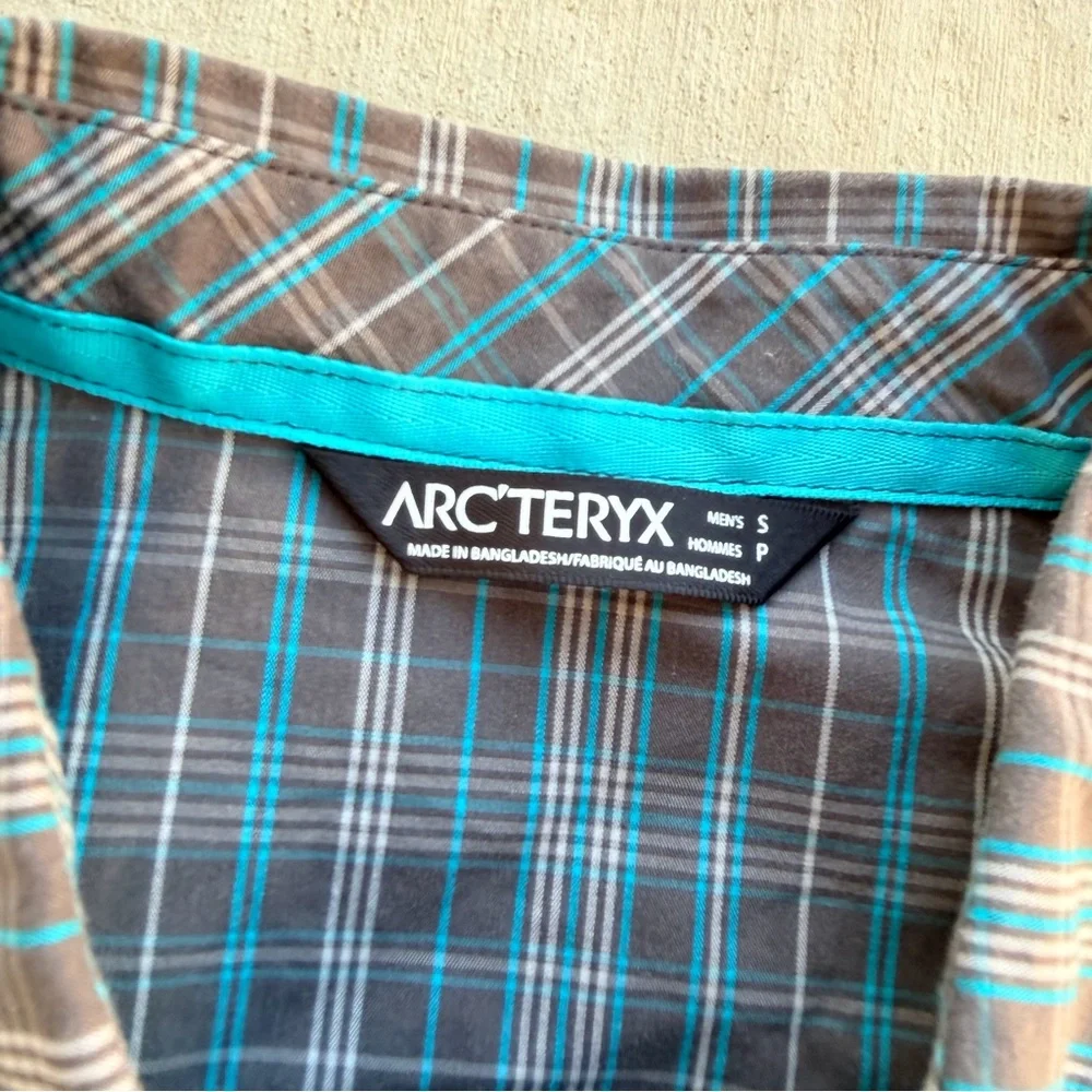 Arc'teryx Mens Short Sleeve Plaid Peakline Button Up Shirt Blue Size Small - Picture 4 of 6
